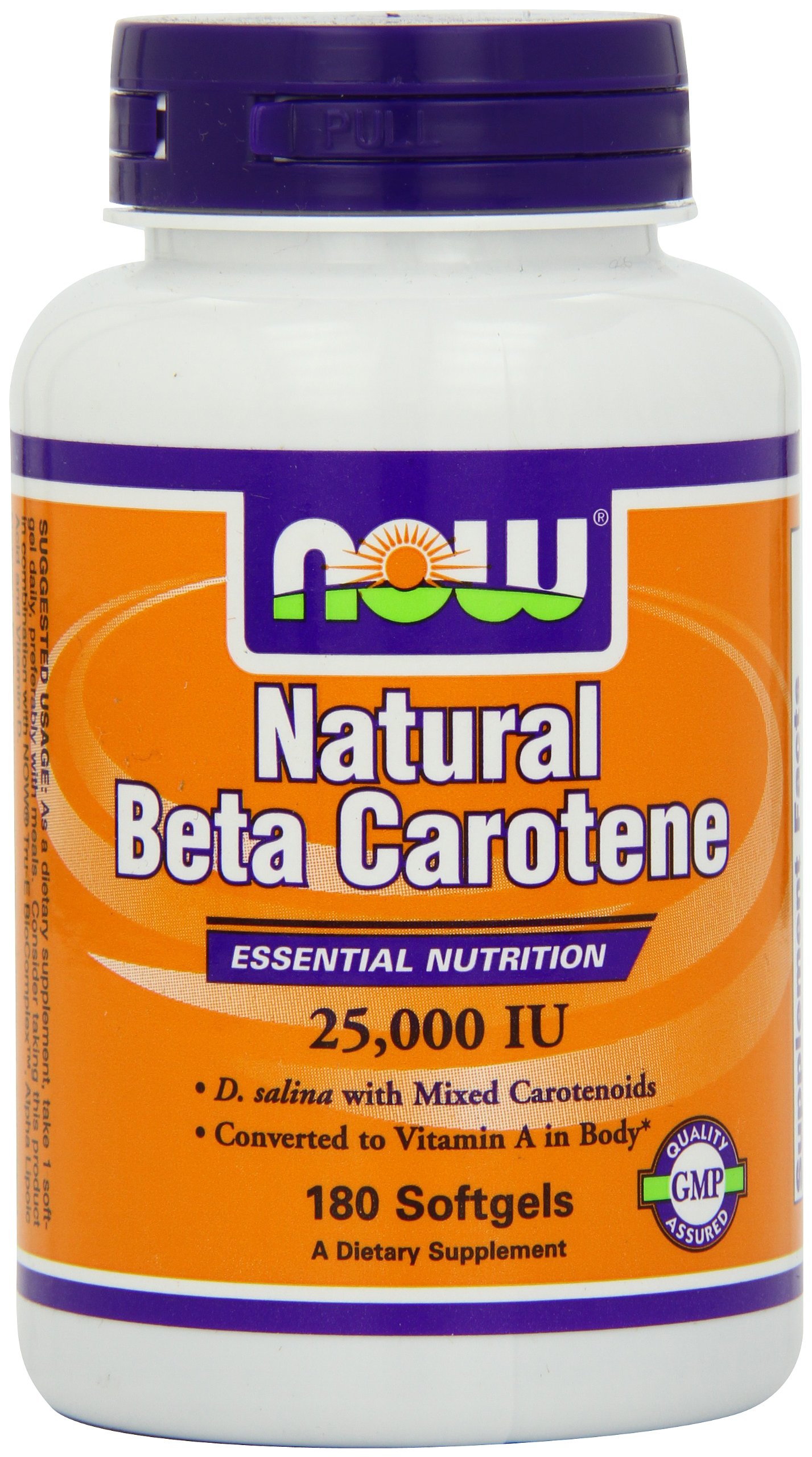 now foods nat beta carotene 25000, soft-gels, 180-count